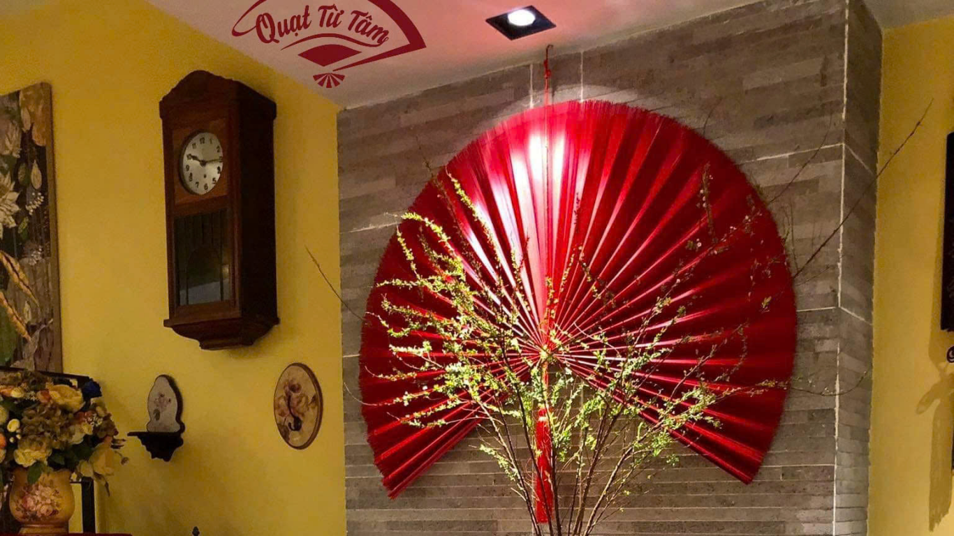 cách làm quạt giấy trang trí tết